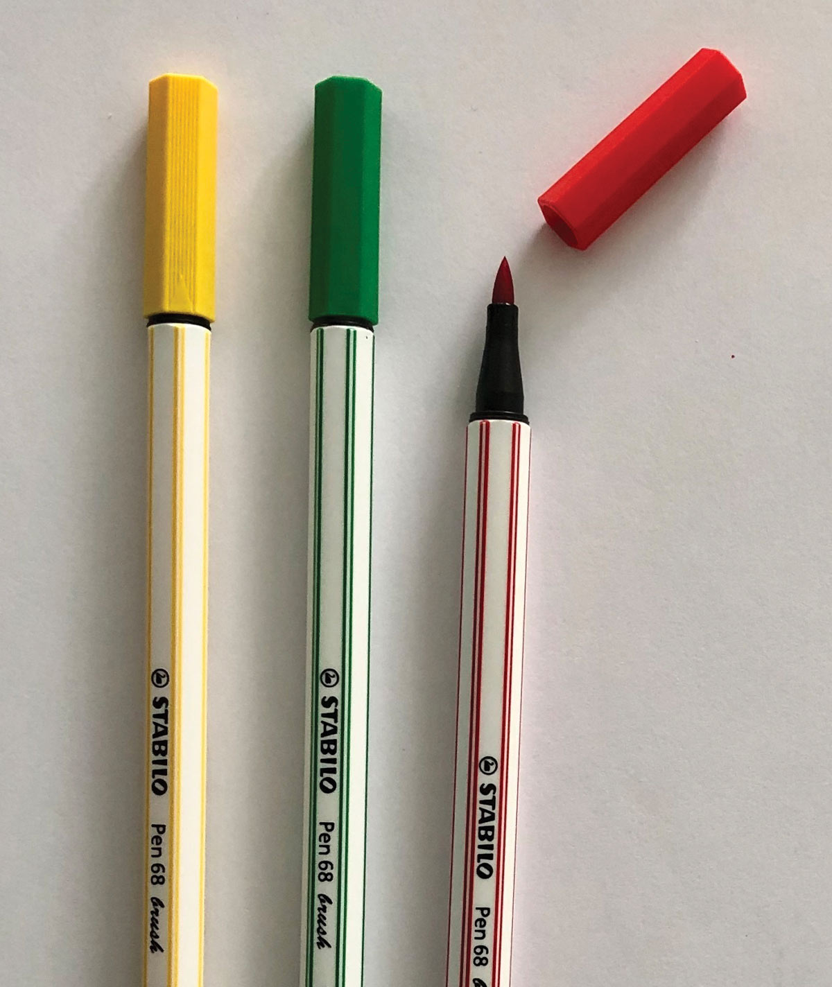 STABILO Pens in yellow, green, and red