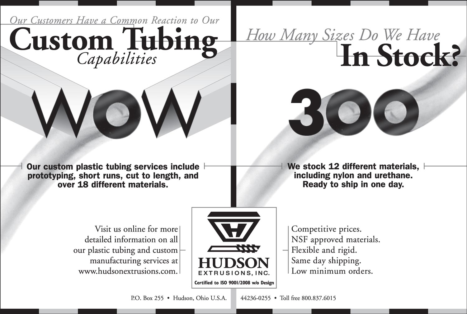 Hudson Extrusions, Inc. Advertisement