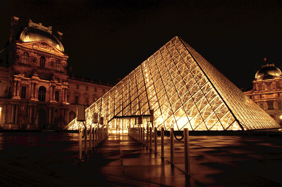 world-famous Louvre Museum in Paris, France