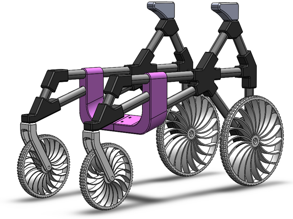 3D printed K9 quad cart