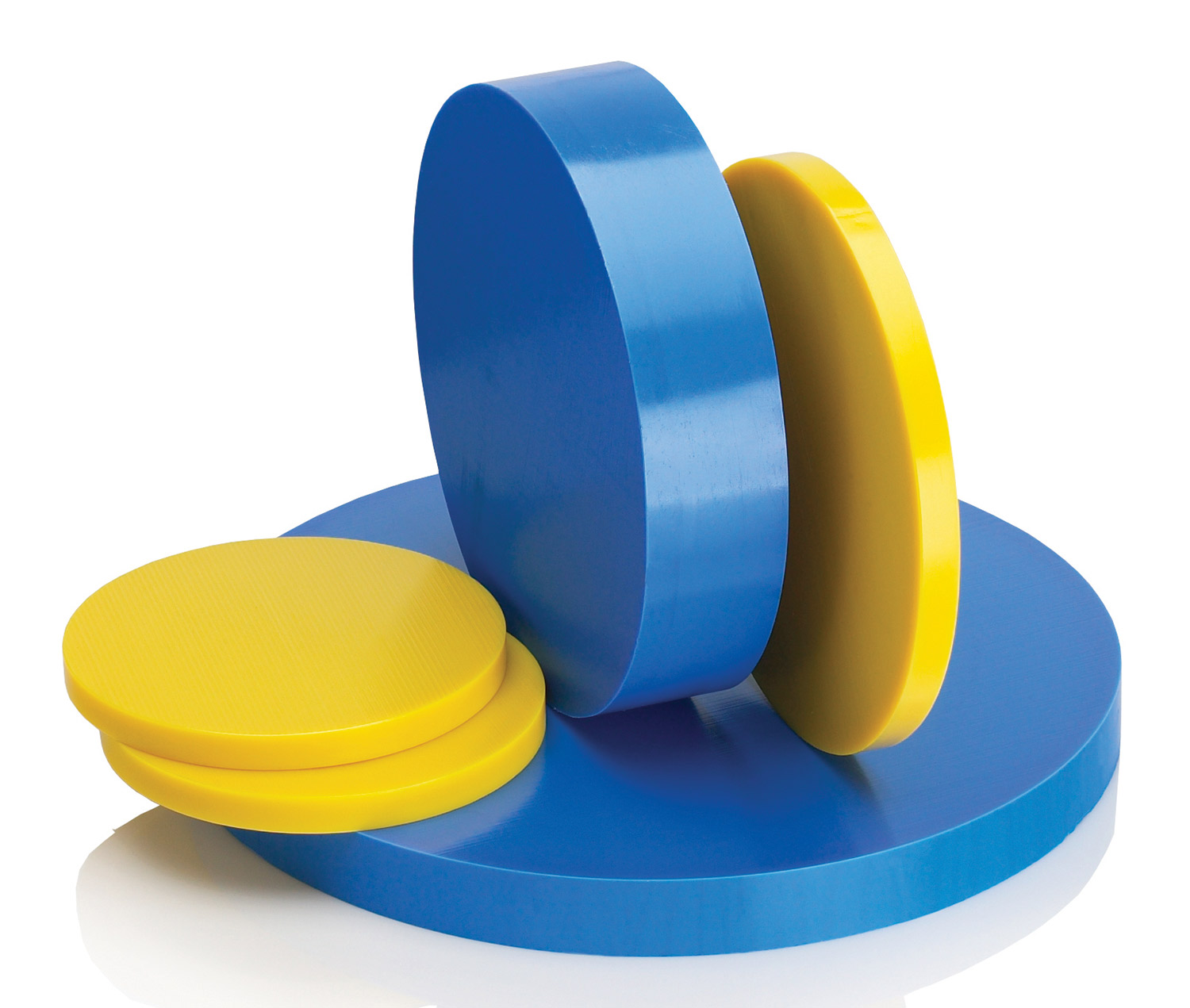 NYCAST® cushion pads in yellow and light blue
