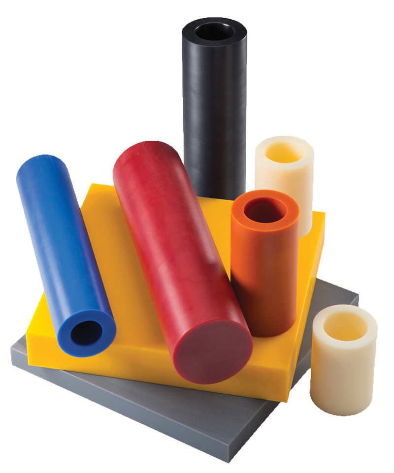 Cast nylon pieces from poultry processing equipment