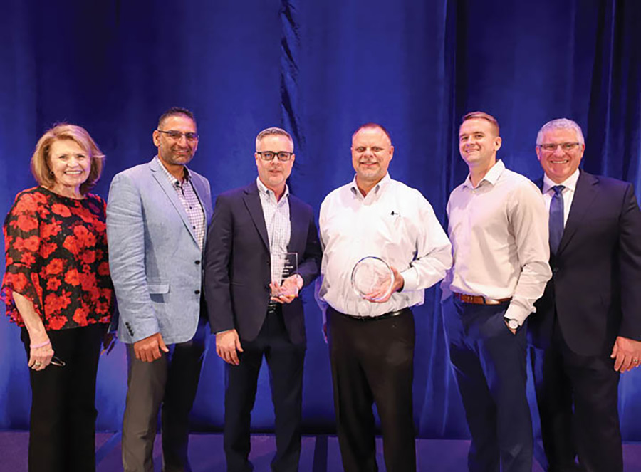 A Gold Level Environmental Excellence Award was presented to Sony Dhillon, Mike McKenna, John Schwenk and Ryan Kimichick of Interstate Advanced Materials.