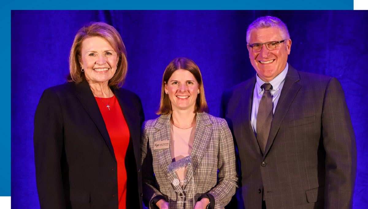 Deborah Ragsdale, Pacesetter Award recipient Leah Konrady and President Peter DelGado