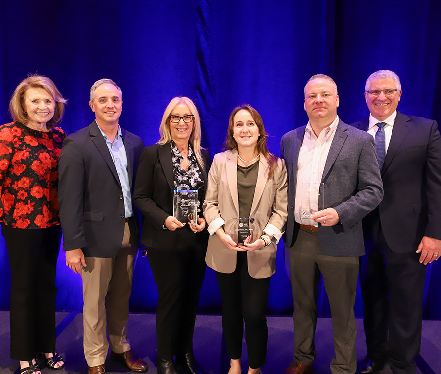 recipients Kevin Duffy, Lisa Kreinces, Amanda Winters and Kevin Vincent