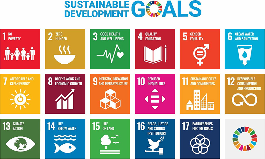chart of the United Nation’s 17 SDGs icons