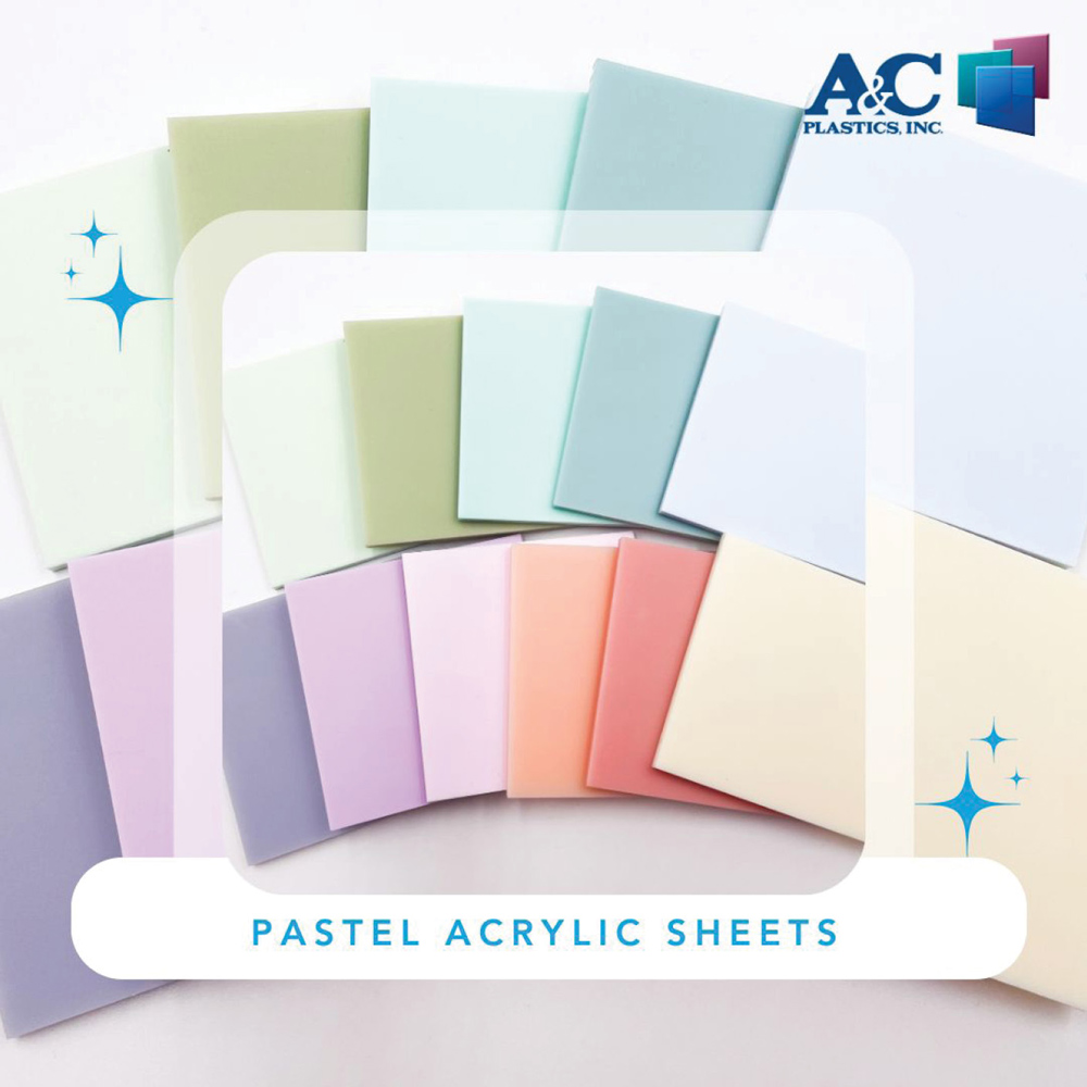 assortment of different colored pastel acrylic sheets by A&C Plastics, Inc.