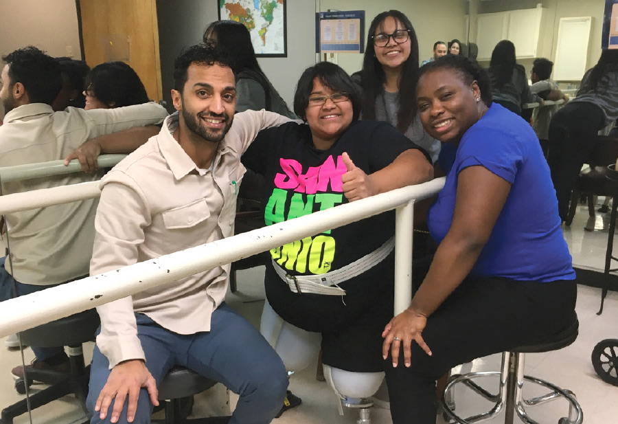 group photo with patient who is receiving prosthetic donation 