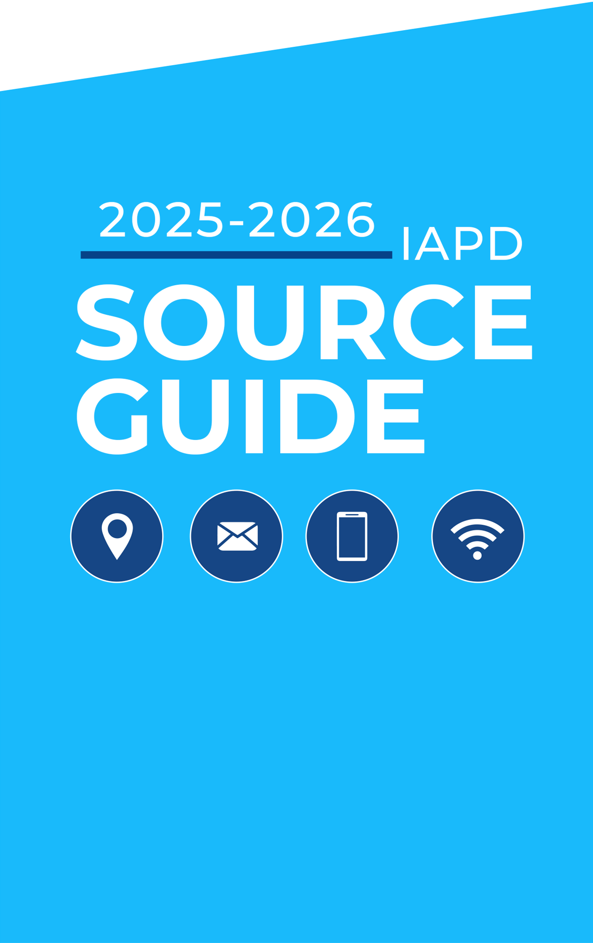 2025-2026 IAPD Source Guide typography and graphic