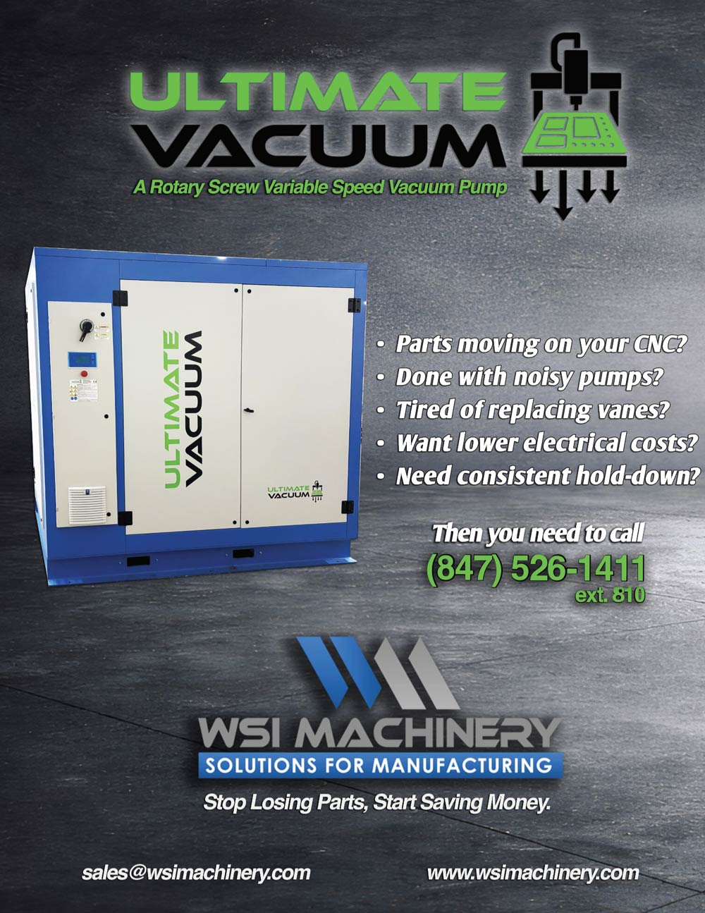 WSI Machinery Inc. Advertisement