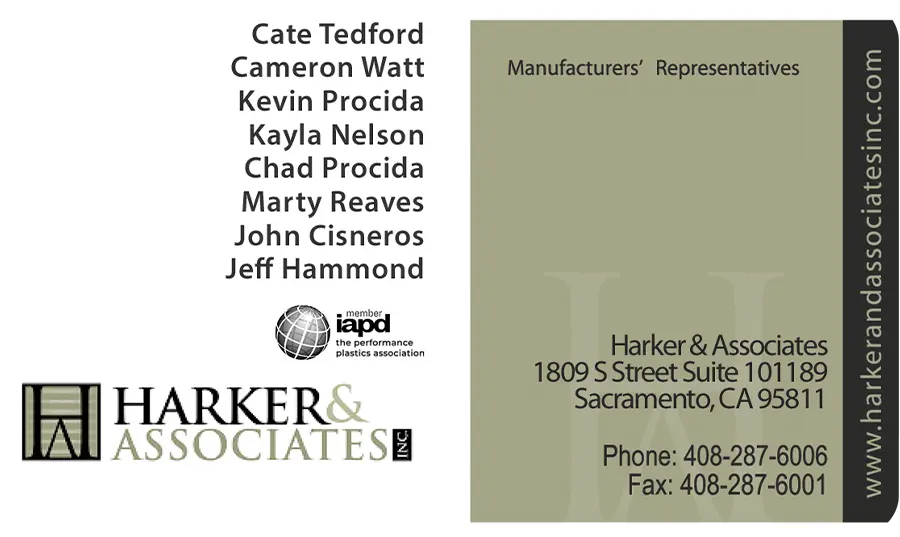 Harker & Associates business card