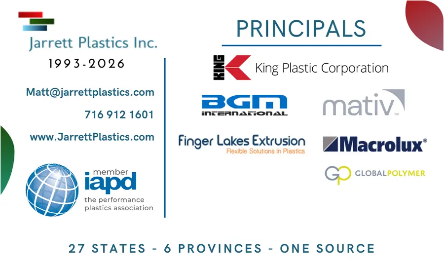 Jarrett Plastics Inc. business card