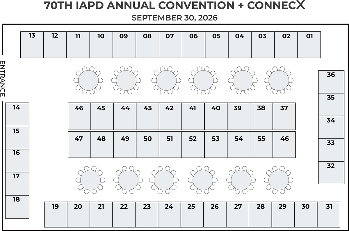 Layout for booths at the 70th IAPD Annual Convention